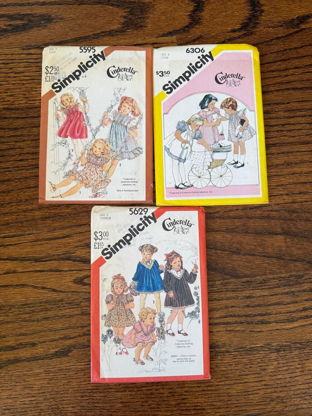 3-Piece Vintage 80s Cinderella Simplicity Sewing Pattern Girl Child Size 3 Dress